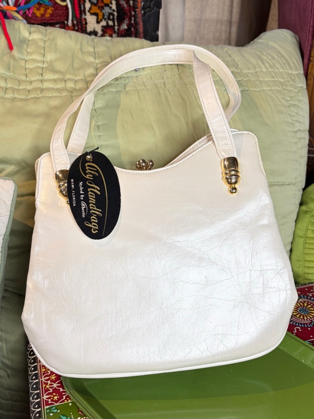 80s Cream Aly Handbag -Vegan